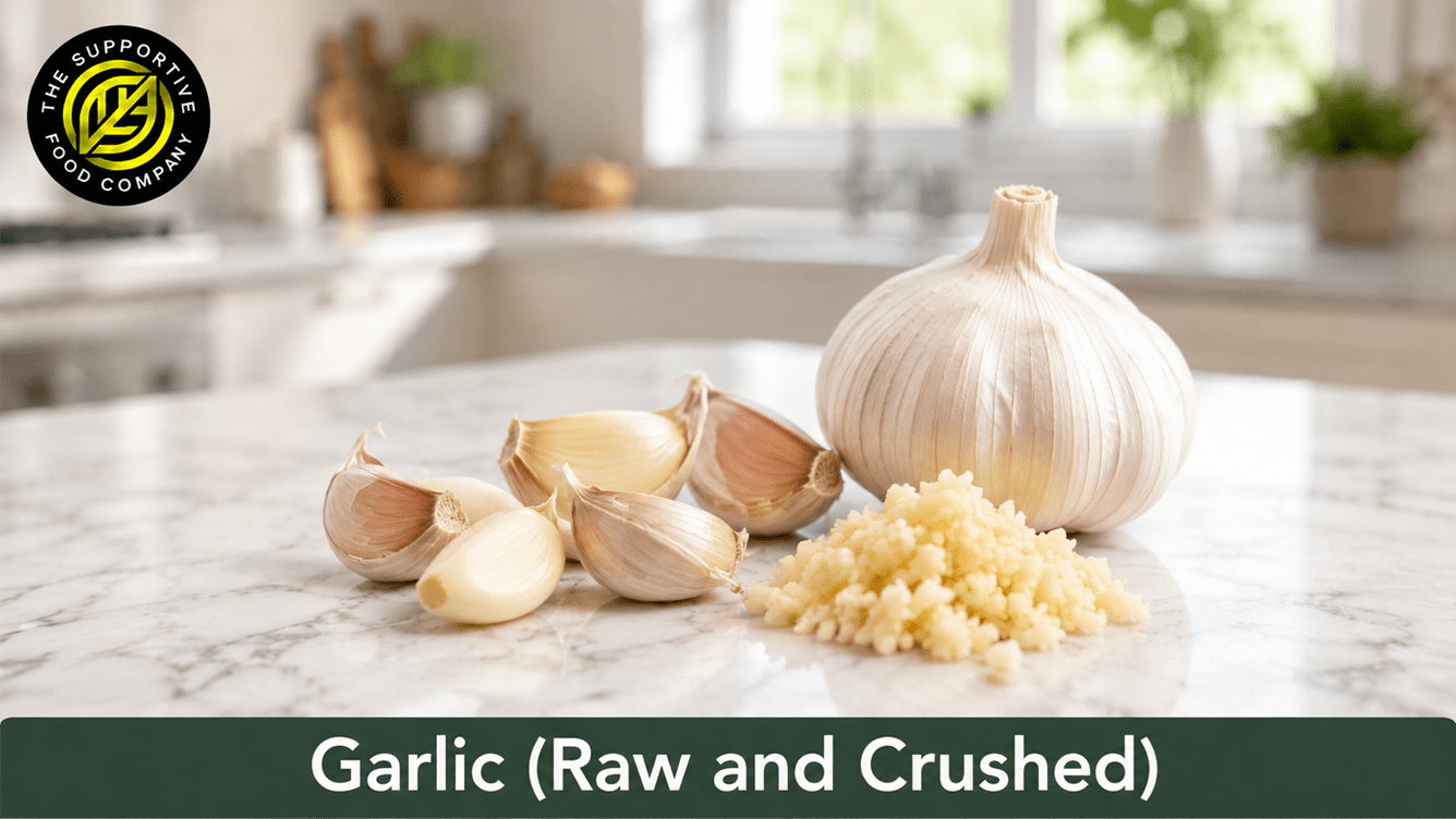 garlic raw and crushed garlic raw and crushed