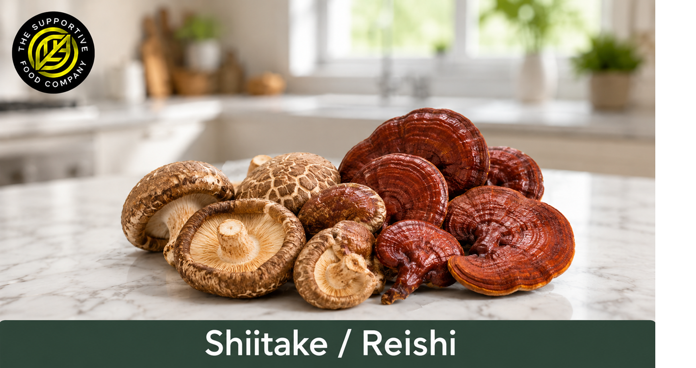 shiitake and reishi mushrooms, good for health